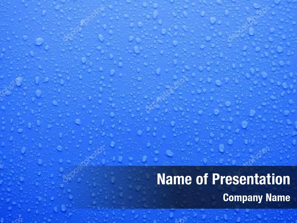 Water Drops On A Deep Blue Background