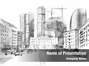 Construction background urban pencil sketch
