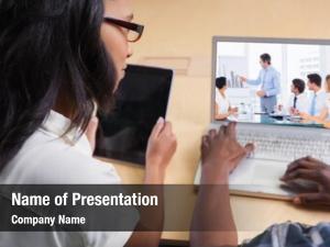 Office business people presentation against