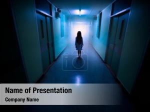 Scary horror scene children's ghost PowerPoint Template