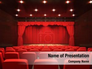 Theater red curtain stage red PowerPoint Template