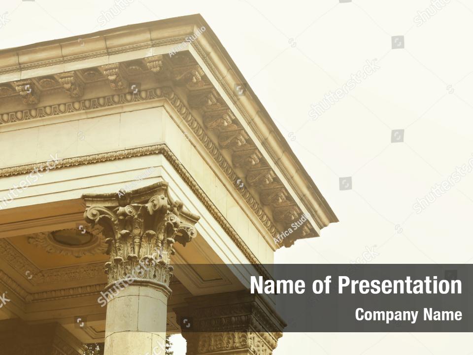 Neoclassical Building With Columns In Neoclassical PowerPoint Template   Neoclassical Building With Columns In Neoclassical Powerpoint Template 