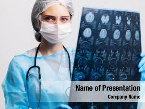 Mri doctor examining hospital  PowerPoint Template