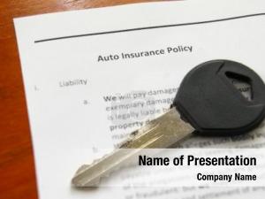 Key closeup car auto insurance PowerPoint Template