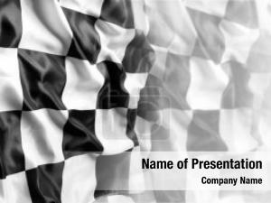 Checkered black white flag motorsport PowerPoint Template