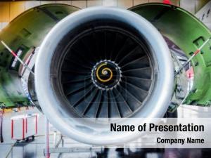 Maintenance aircraft engine servicing opened PowerPoint Template