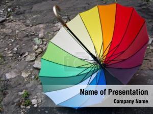 Rainbow Umbrella PowerPoint Template