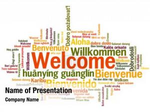 Welcome Word Cloud in Different Languages PowerPoint Template