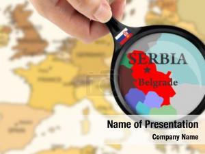 Over magnifying glass map serbia