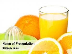 Orange glass fresh juice, juicer