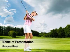 Golf young female player course