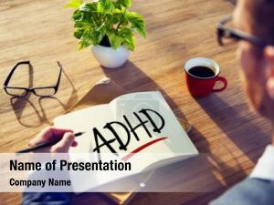 Notepad business man adhd concepts PowerPoint Template