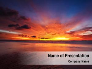 Sea Sand On The Sunset PowerPoint Template