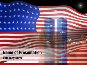 September twin towers composition  PowerPoint Template