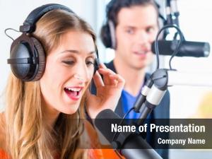 Radio presenter PowerPoint Template - Radio presenter PowerPoint Background