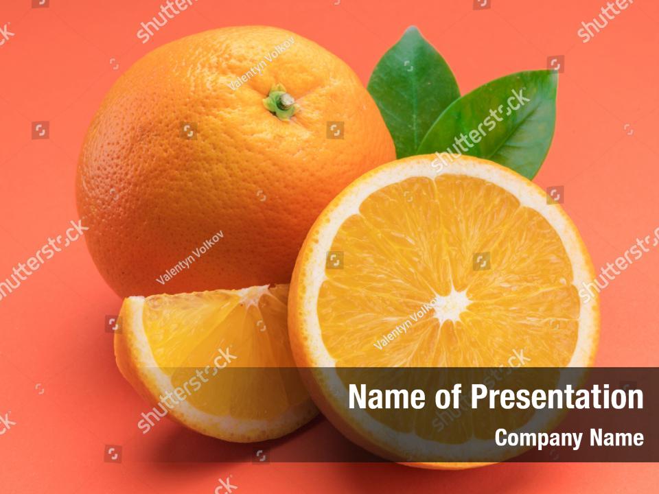 Vegetarian white slice orange PowerPoint Template - Vegetarian white ...