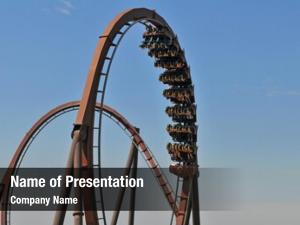 Roller coaster tracks PowerPoint Template - Roller coaster tracks