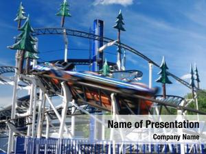 Roller coaster tracks PowerPoint Template - Roller coaster tracks