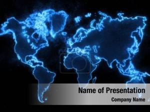 Abstract Blue Map PowerPoint Template