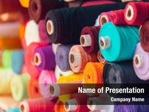 Textile rolls thread industry  PowerPoint Template