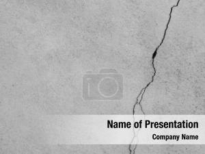 Broken Wall In Gray PowerPoint Template