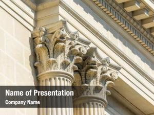 Ionic Column on Sky PowerPoint Template