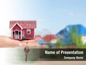 Key small house hand house PowerPoint Template