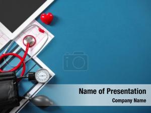 Stethoscope medical manometer color  PowerPoint Template