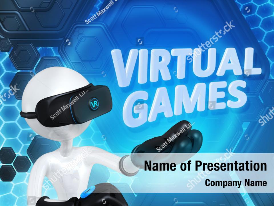 Virtual reality games PowerPoint Template Virtual reality games