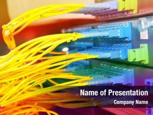 Operations information optical fibre PowerPoint Template