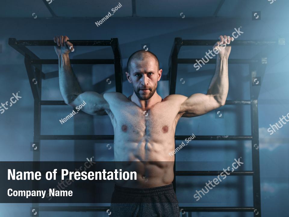Physical Culture Athlete With Muscular Body Powerpoint Template
