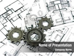 Mechanical Gears Draft PowerPoint Template