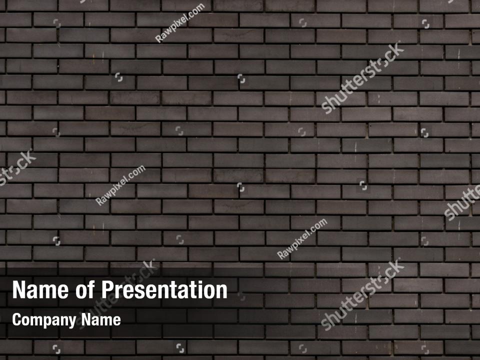 Wall black brick texture copy PowerPoint Template Wall black brick