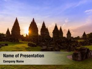 Prambanan temple powerpoint template PowerPoint Template