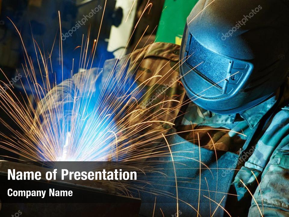 Electrode welder working semi automatic arc PowerPoint Template ...