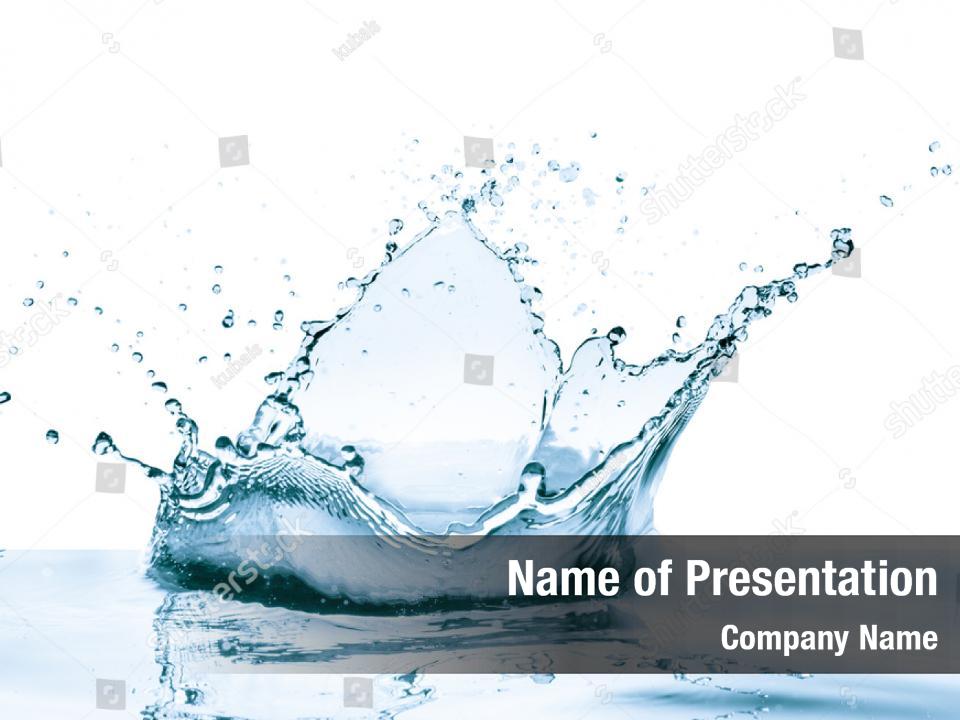 Freshness crown water splash PowerPoint Template - Freshness crown ...