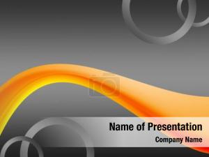 Orange Wave on Gray PowerPoint Template