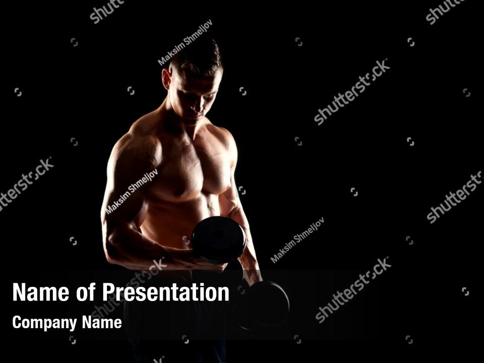 Bodybuilding Handsome Shirtless Fitness Powerpoint Template