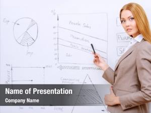 Making business woman presentation office
