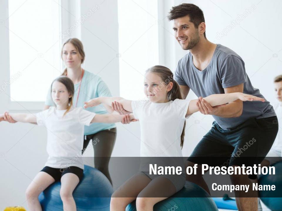 Sportswear children at physical education PowerPoint Template