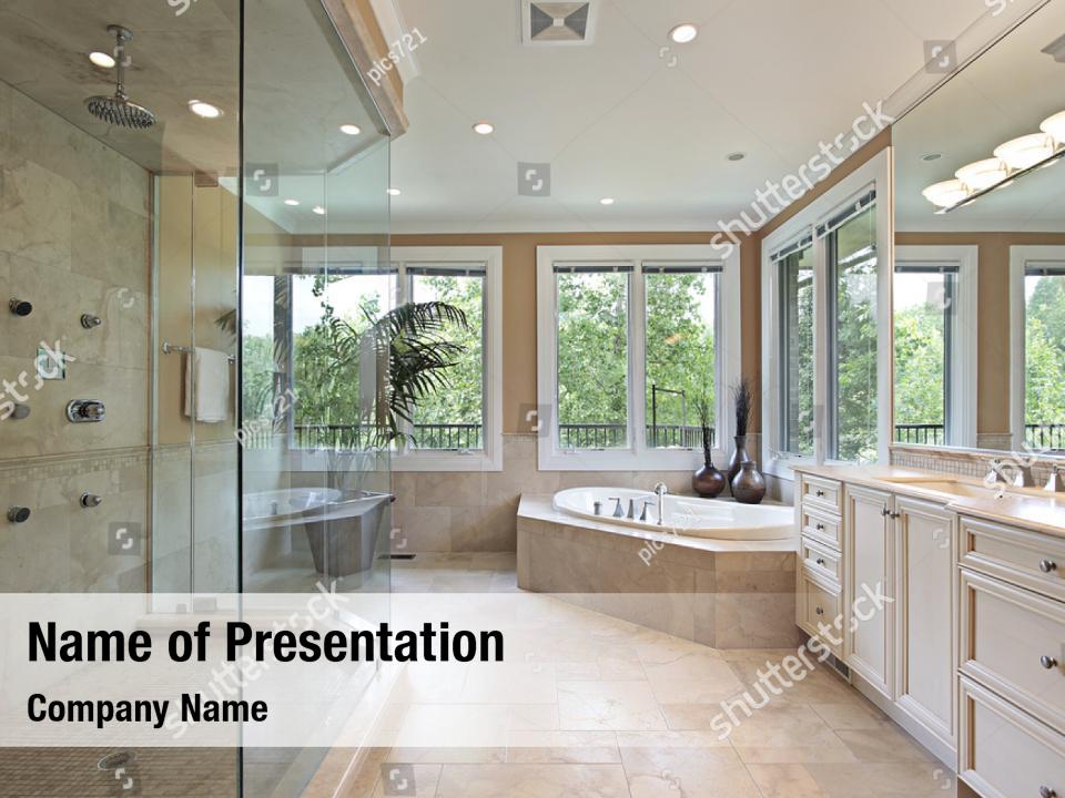 Architecture Luxurious Bathroom Interior PowerPoint Template ...