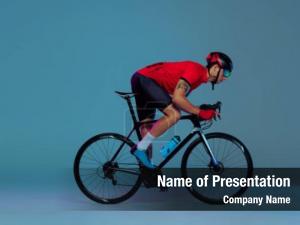 Professional studio shot cyclist red