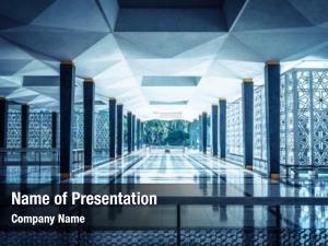 Modern Office Building Corridor PowerPoint Template