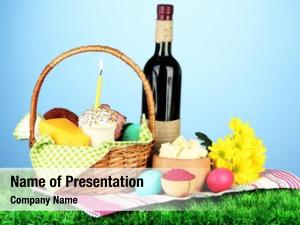 Conceptual easter basket: photo traditional