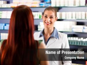 Consulting female pharmacist female customer