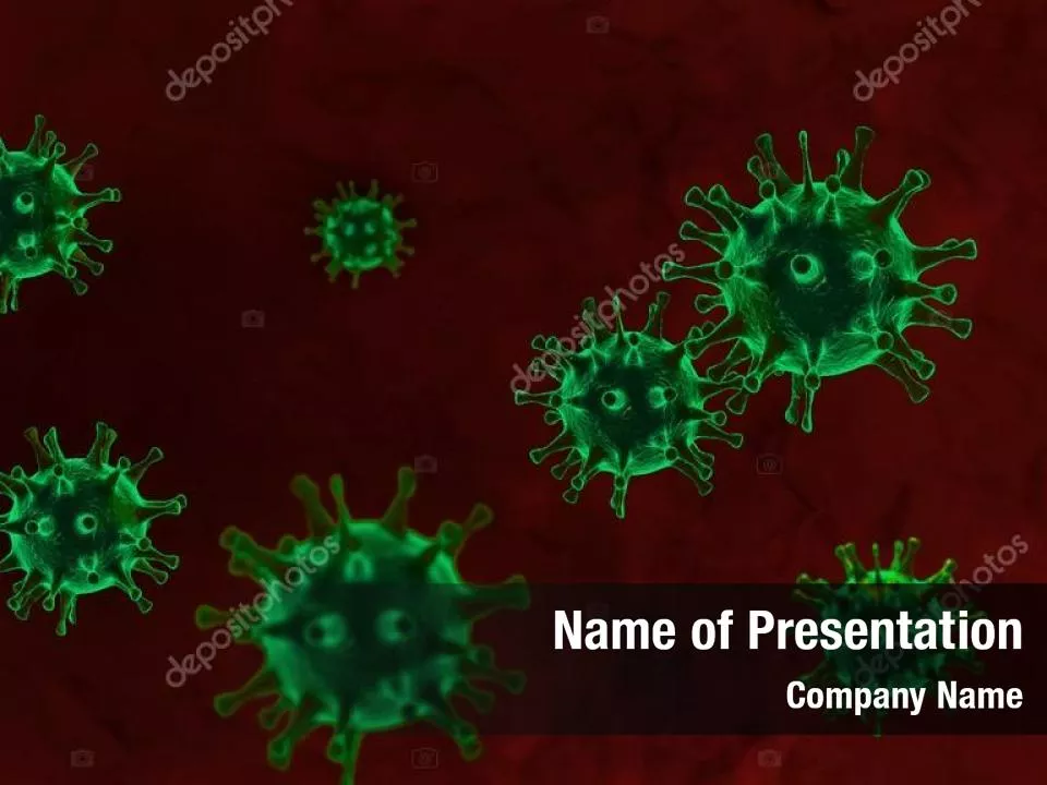 Green Virus On A Red Background