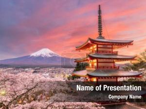 Cherry fuji spring PowerPoint Template