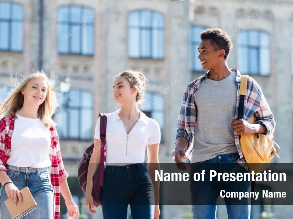 High School Building and Students