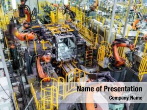 Production Line Robots PowerPoint Template