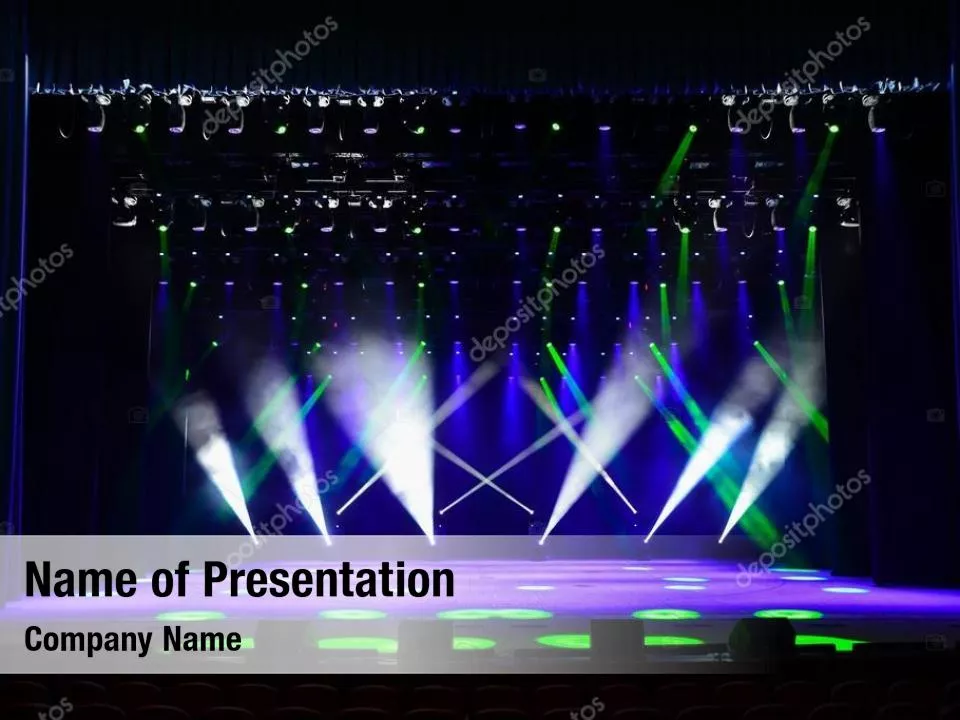 Stage Illuminated by Spotlights